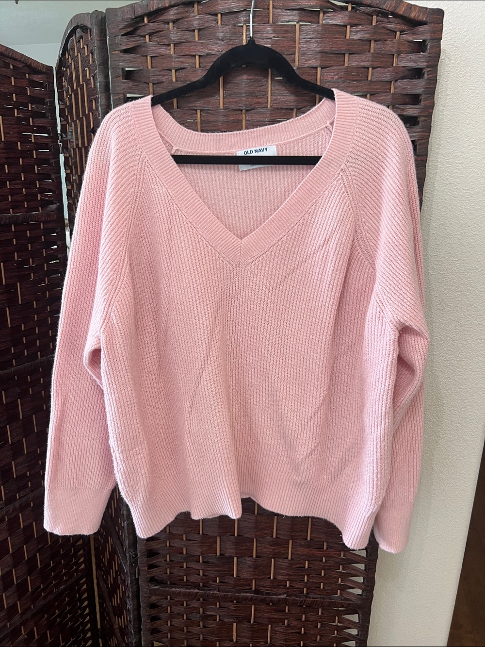 Old Navy Light Pink V-Neck Sweater
